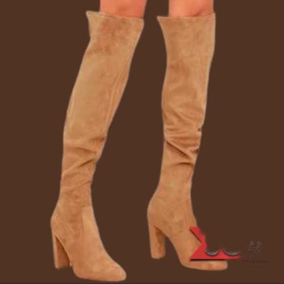 Steve Madden Shoes - Steve Madden EMOTIONS CAMEL TAN SUEDE OVER THE KNEE BOOTS 8.5
